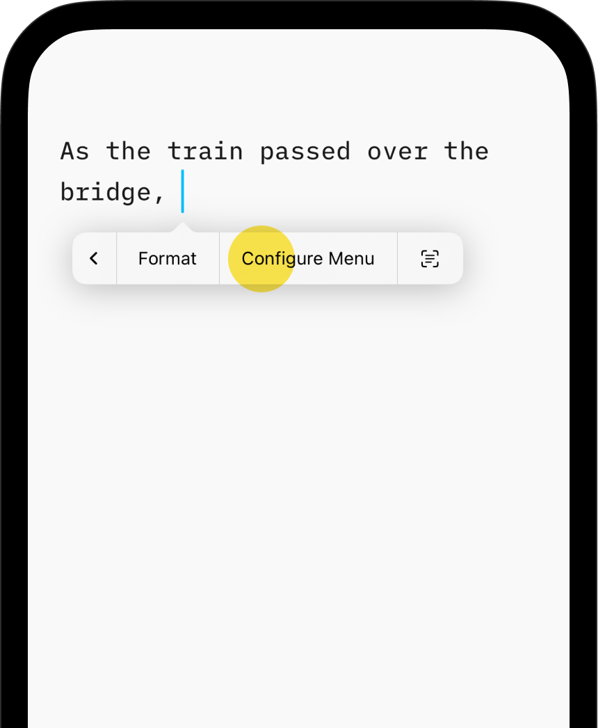 A screenshot of a pop-up menu with the item 

